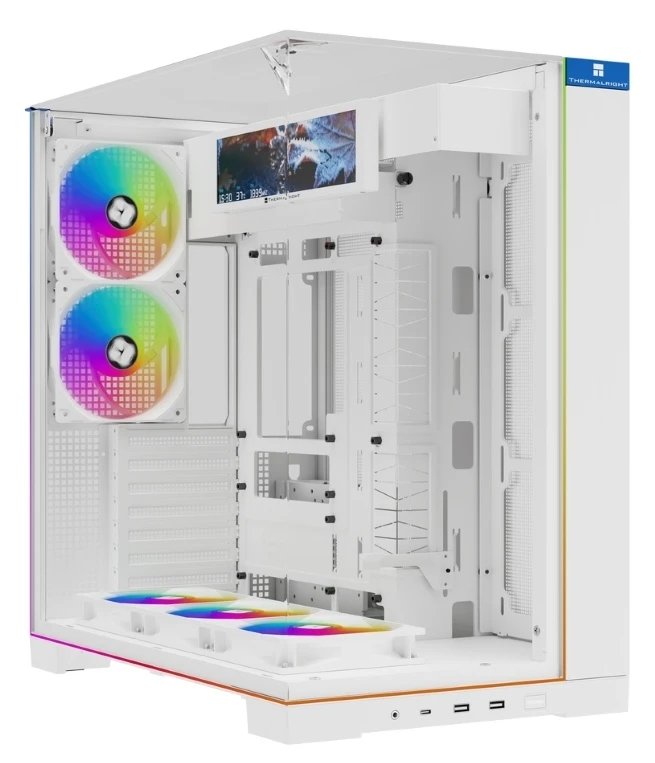 Корпус Thermalright TR-A70 Vision White Fan5-C (TRA70VF5CW) / TG / 5x120mm ARGB PWM Fans / ARGB Strip / 9.16'' LCD screen / USB TYPE-C / ATX