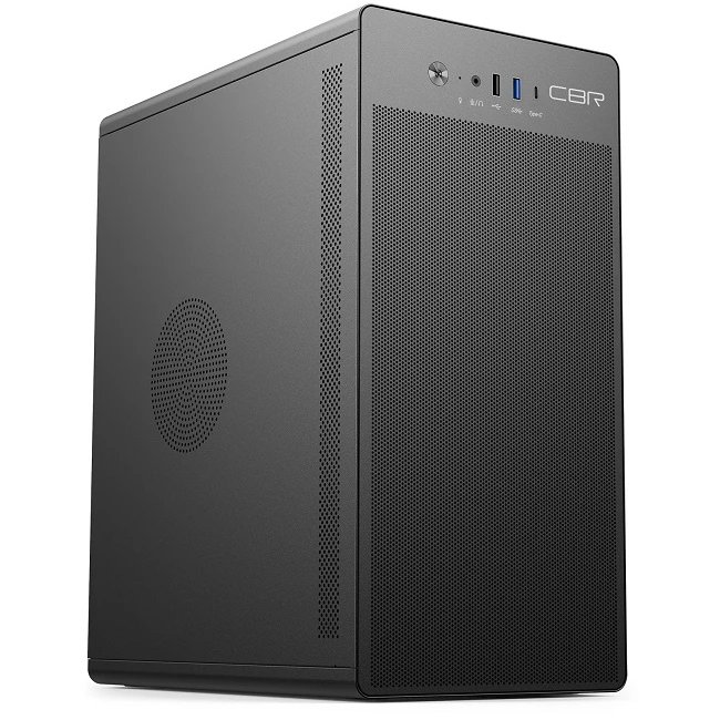 Корпус CBR V285 (PCC-MATX-V285-WPSU) mATX Minitower , без БП, 1*USB 3.0 Type-C, 1*USB 3.0, 1*USB 2.0, HD Audio+Mic, кабель питания 1.2м, Black
