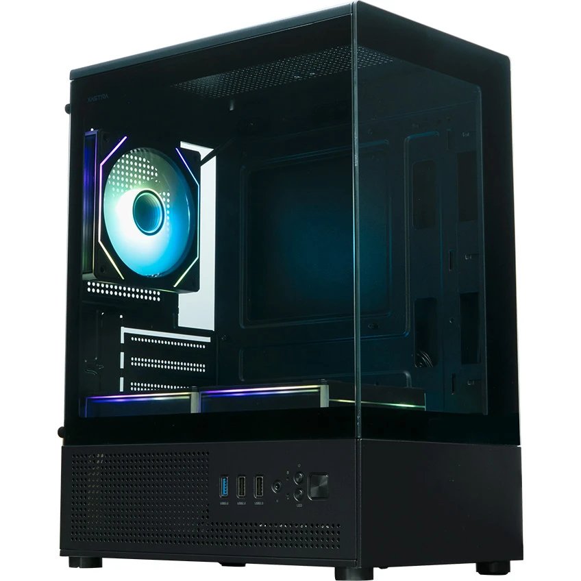 Корпус XASTRA Q300M 3ARGB-C6 Black (Q300M-3FM12A-C6) mATX/Aquarium/Screewless/ 3x120mm ARGB PWM FM fans/Argb+PWM Hub 6port
