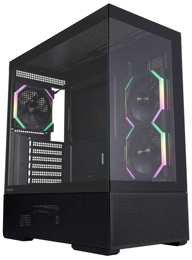 Корпус 1STPLAYER CV7 ARGB Black (CV7-BK-2FAR-2FH7R-1FH7) / ATX / 3x120mm ARGB 2x120mm fans