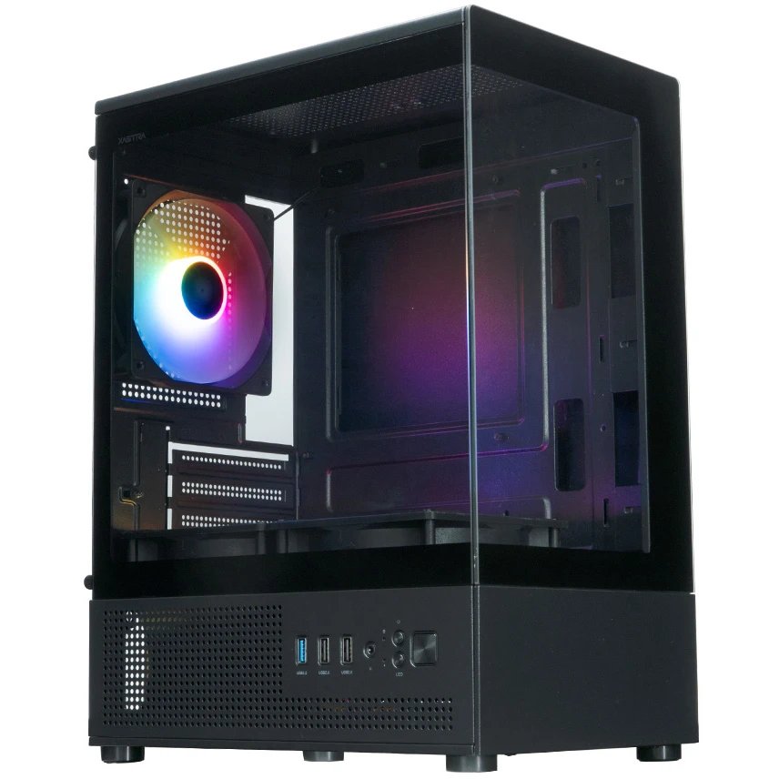 Корпус XASTRA Q300M 3FRGB Black (Q300M-3FC12F) mATX/Aquarium/Screewless/ 3x120mm FRGB FC fans