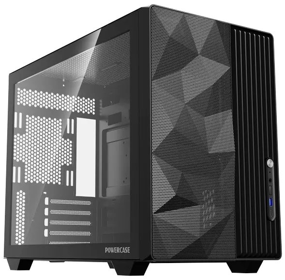 Корпус Powercase TX3 (CTX3AB-F0), TG, Type-C, No Fans, чёрный, mATX