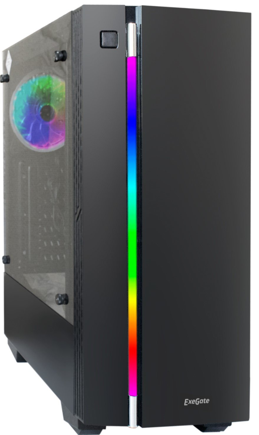 Корпус ExeGate EVO-9201 Black-RGB (EX283741RUS), ATX, без БП, с окном, 2xUSB+1xUSB3.0, HD Audio