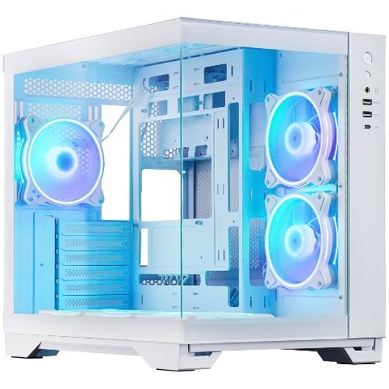 Корпус CHIEFTEC Visio White (GM-30W-TG-OP) без БП, боковое окно (панорама) из закаленного стекла, 6xPWM ARGB 120мм вентиляторов, белый, ATX