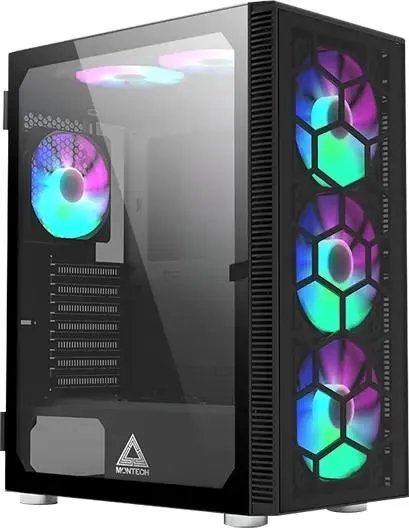Корпус Montech X3 Glass черный без БП ATX 6x120mm 2xUSB3.0 1xUSB3.1 audio bott PSU