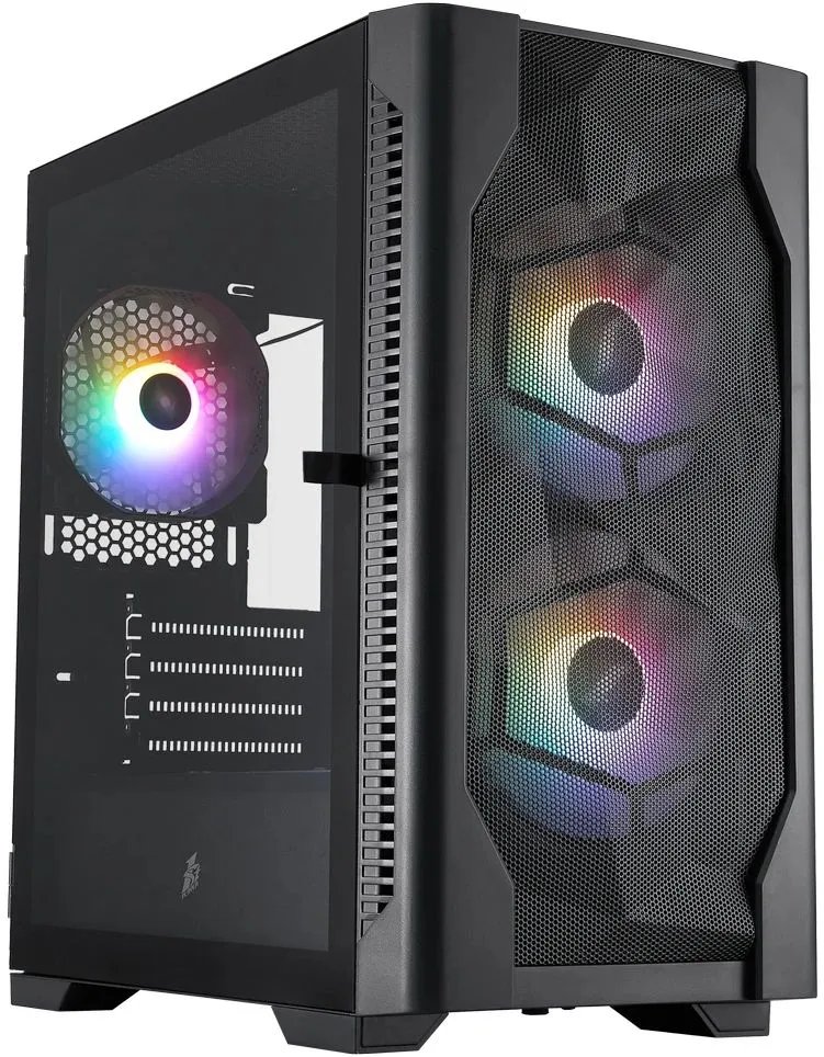 Корпус 1STPLAYER DK D4-M FRGB Black (D4-M-BK-2F1P-1F1) / mATX / 2x140mm 1x120mm FRGB fans