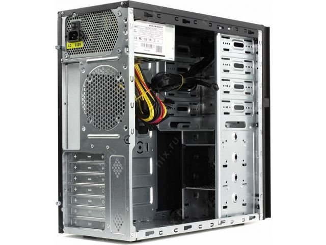 Корпус POWERMAN BA833BK (6125674) ATX, 600W PM-600ATX-F, USBx2 + Audio, черный