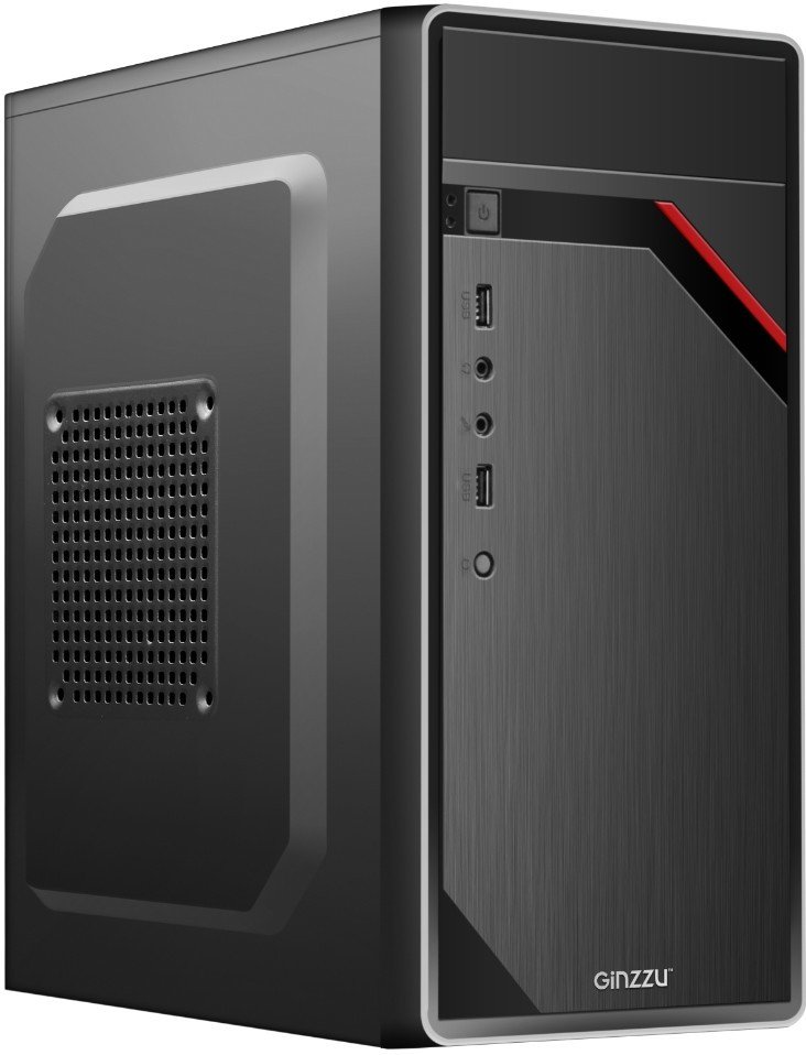 Корпус Ginzzu D180, mATX, Mini-Tower, черный, Без БП