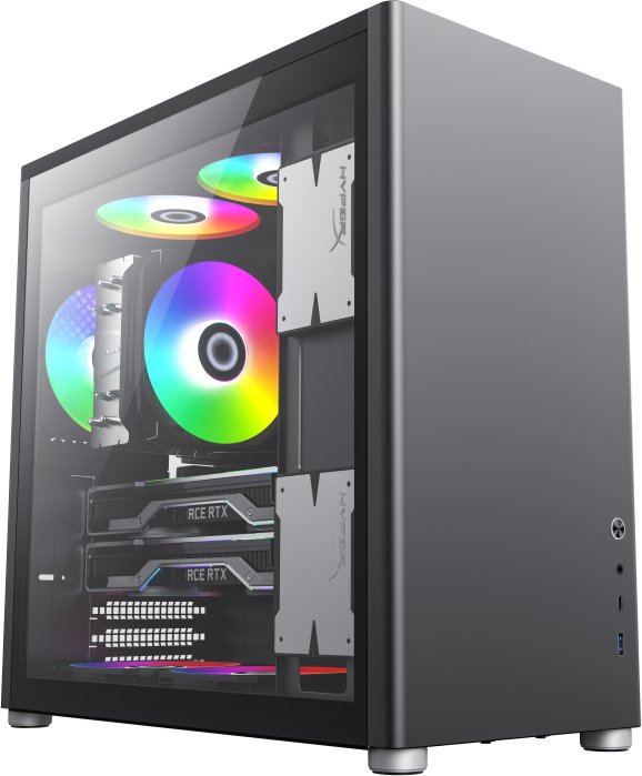 Корпус GameMax Spark Pro Black ATX case, w/o PSU, w/1xUSB3.0+1xType-C, 1xCombo Audio