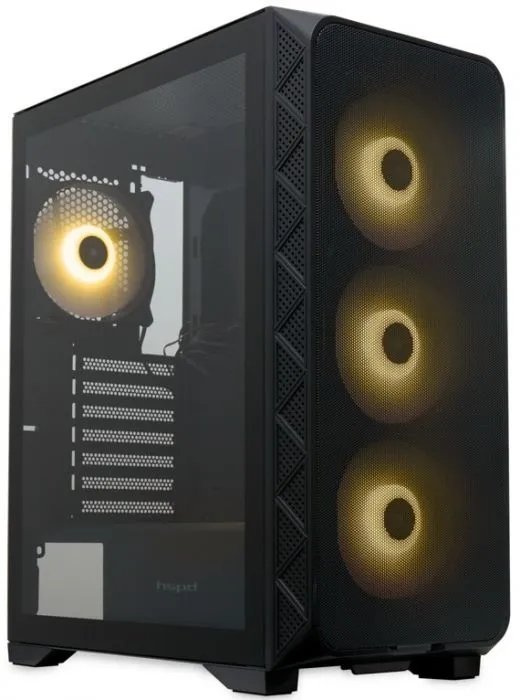 Корпус HSPD M521 (M521-TGBK-ARGB), Mesh Mid Tower, Black, slide TG, 0.45 SPCC, 4x120mm ARGB ATX