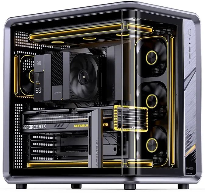 Корпус JONSBO BO400CG gray, без БП, Midi-Tower, TG, no fan, 2xUSB-A 3.0 + 1xUSB-C 3.2, ATX, mITX