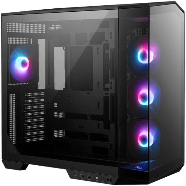 Корпус MSI Mag Pano 100R PZ (306-7G26R21-HH9), MidTower, ATX, 2xUSB 3.2 Gen 1, 1xUSB 3.2 Gen2 Type-C, 3x120mm ARGB Reverse Blade Fan, 1x120mm ARGB Fan
