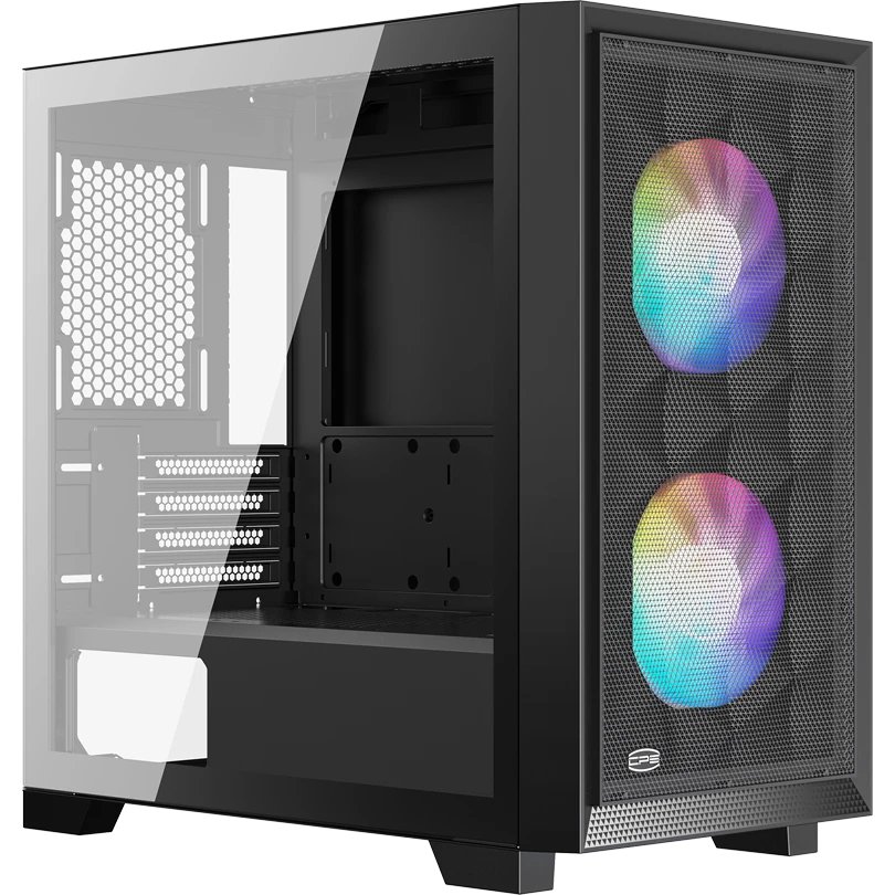 Корпус PcCooler C3D310 BK ARGB без БП, Tempered Glass Mid Tower, Black, ABS, TG, SPCC, 2x120mm mATX, ITX 165/350/200mm