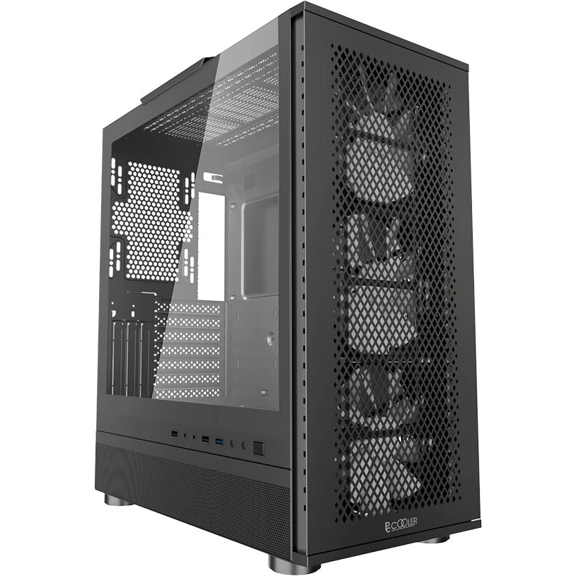 Корпус PcCooler ME200 Mesh BK, без БП, Full Tower, Black, TG, SPCC, 3x120mm ARGB E-ATX, ATX, mITX 180/380/220mm 4x2.5", 2x3.5", 7+3xPCI 1