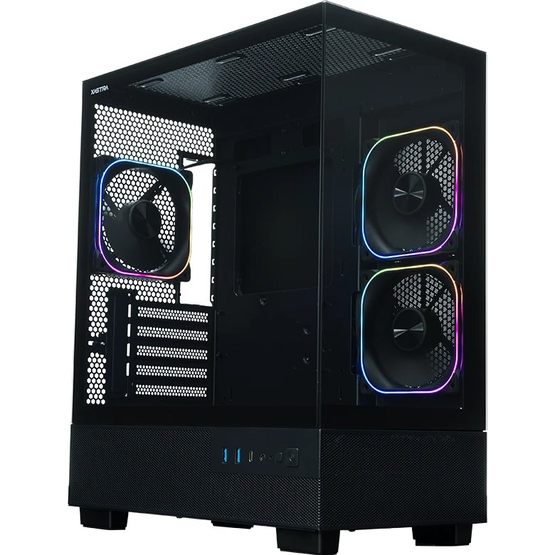 Корпус XASTRA Q400M 3ARGB-FG-C6-UC Black (Q400M-3FG12A-C6-UC) mATX/Aquarium/Screewless/ 3x120mm ARGB PWM FG fans/Argb+PWM HUB 6port/ Type-C