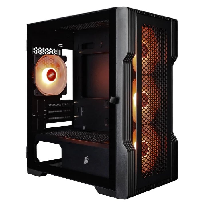 Корпус 1STPLAYER Trilobite T3 ARGB Black (T3-BK-4F7) / mATX / 4x120mm ARGB fans