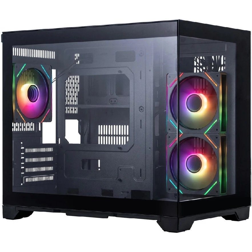 Корпус 1STPLAYER Megaview MV6-T ARGB Black (MV6-TP-BK-2FC7R-1FC7) mATX