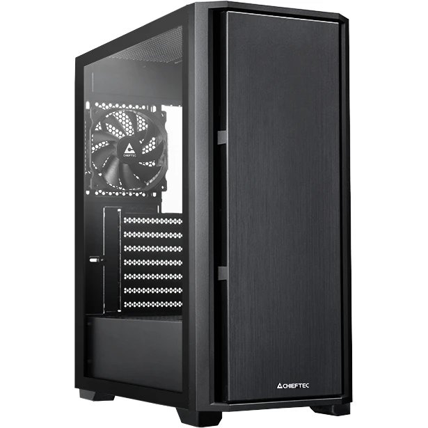 Корпус CHIEFTEC Pro Midi TG AS-02B-TG-OP без БП, боковая панель из закаленного стекла, черный, ATX