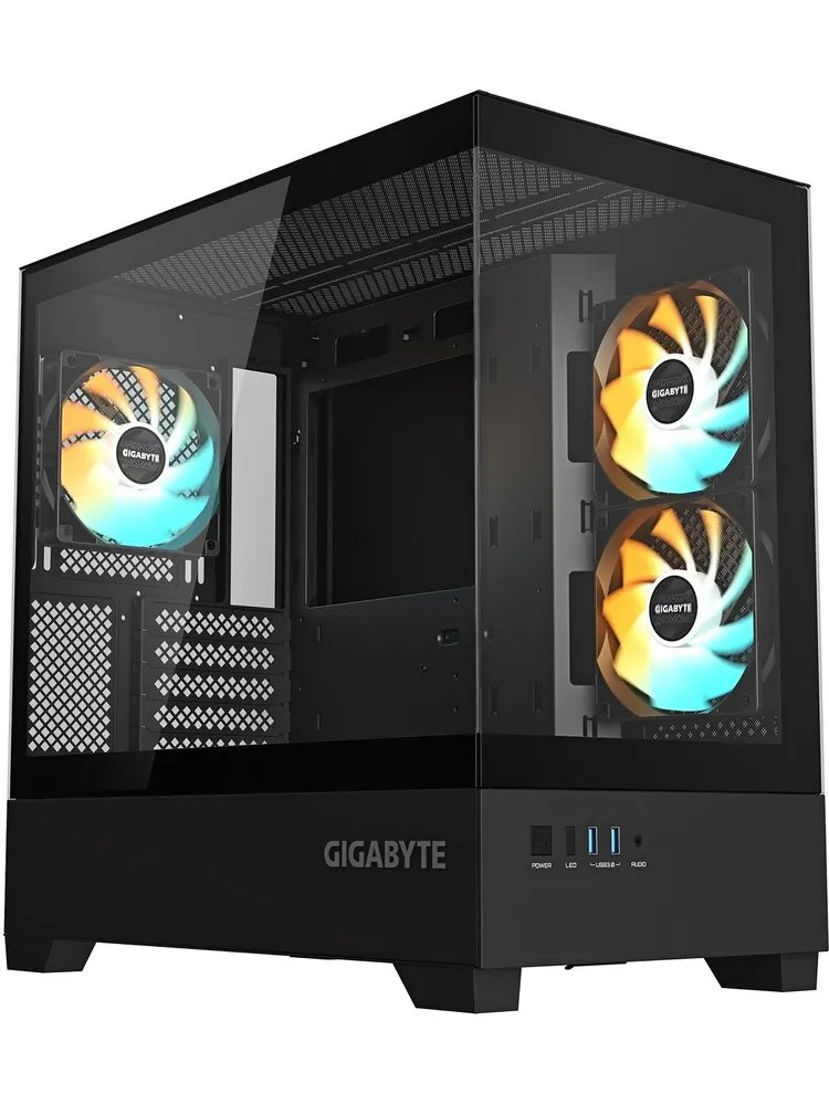 Корпус Gigabyte C201 Panoramic (GB-C201P) mATX без БП Черный