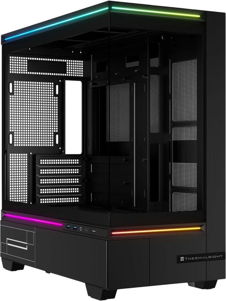Корпус Thermalright TL-M10 Vision Black, без БП, Mini-Tower, TG, LCD, ARGB, no fans, 2xUSB-A 3.0, 1xUSB Type-C, mATX, mITX