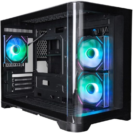 Корпус 1STPLAYER Uview UV6 ARGB Black (UV6-BK-2FC7R-1FC7) / mATX / 3x120mm ARGB fans