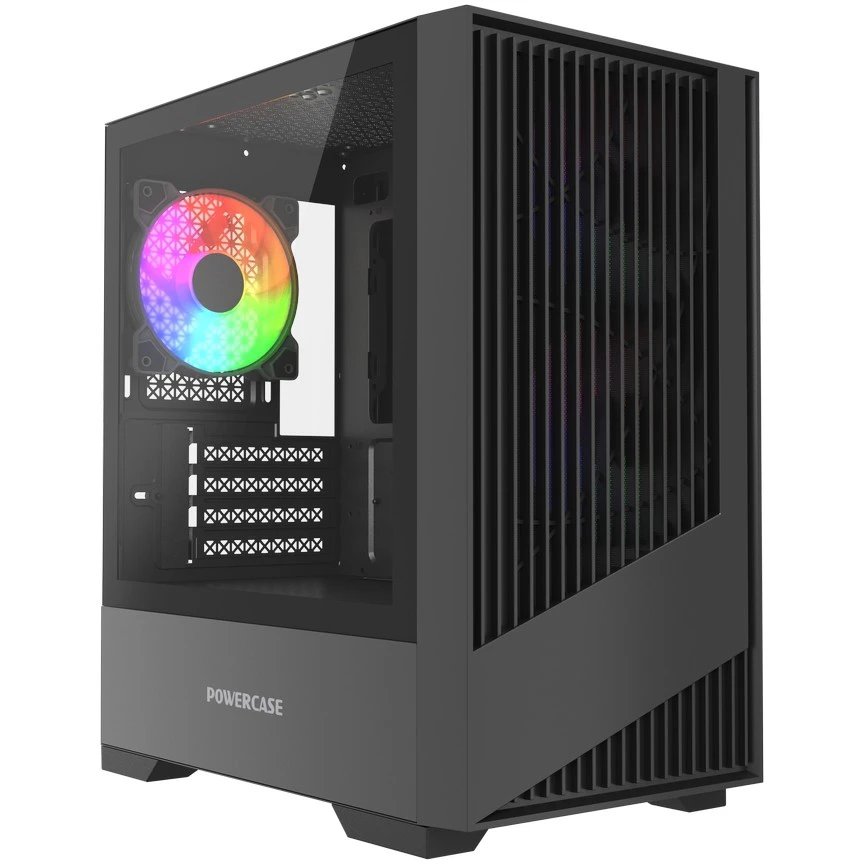 Корпус Powercase Mistral Micro A12B (CMMA12B-L3), Tempered Glass, 3x120mm FRGB fan, чёрный, mATX