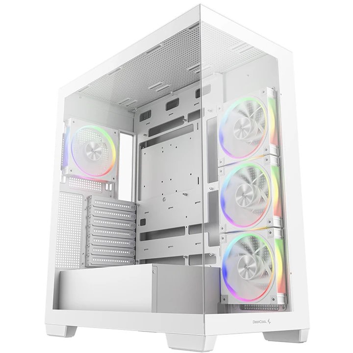Корпус Deepcool CG580 4F V2 WH без БП, боковое окно (панорама), 4x120mm ARGB PWM вентилятора, белый, ATX