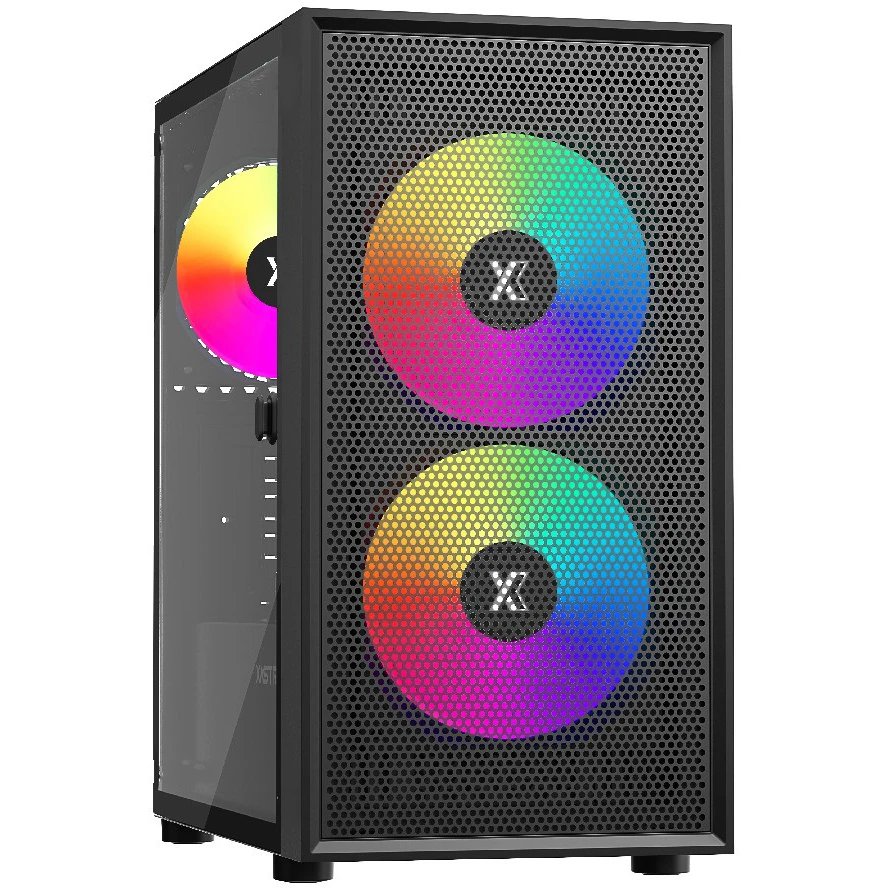 Корпус XASTRA A305M 3ARGB Black (A305M-2FC14A-1FC12A-D) mATX/Mesh  tempered glass 2x140mm + 1x120mm ARGB PWM fans Door