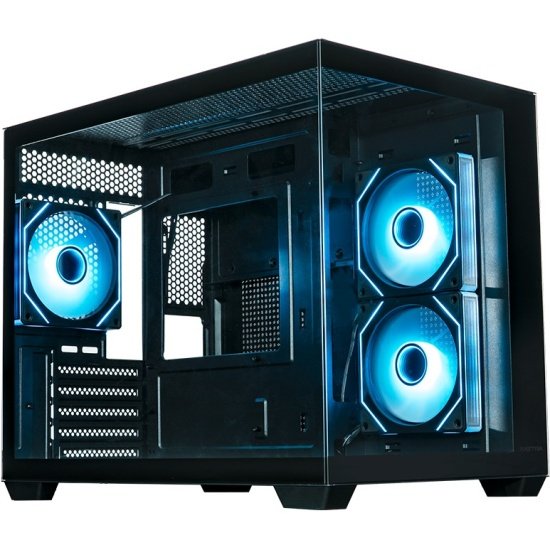 Корпус XASTRA QW500M 3ARGB-C10-UC Black (QW500M-3FM12A-C10-UC) mATX/Aquarium/Screewless/3x120mm ARGB PWM FM fans/Argb+PWM HUB 10port/Type-C