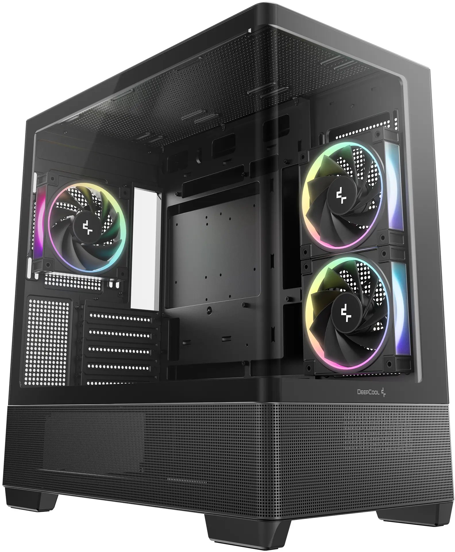 Корпус Deepcool CG380U 3F, TG (aquarium), 3x120mm ARGB Fan, mini-ITX, mATX, черный