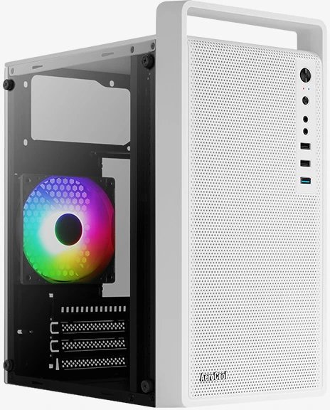 Корпус AeroCool CS-109-G-WT-v1 (4711099472383) белый, mATX, без БП, USB 3.0, 2*USB 2.0, HD Audio