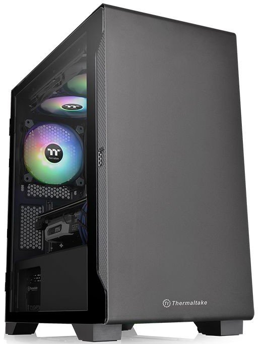 Корпус THERMALTAKE S100 TG CA-1Q9-00S1WN-00 Black/Win/SPCC/Tempered Glass*1/120mm Standard Fan*1