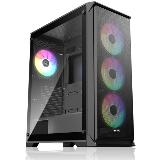 Корпус RAIJINTEK CO LTD Arcadia 41-MS4 (0R20B00267), без БП, Midi-Tower, TG, 1x120mm + ARGB, 2xUSB-A 3.0 1xUSB-C, ATX, mITX Black