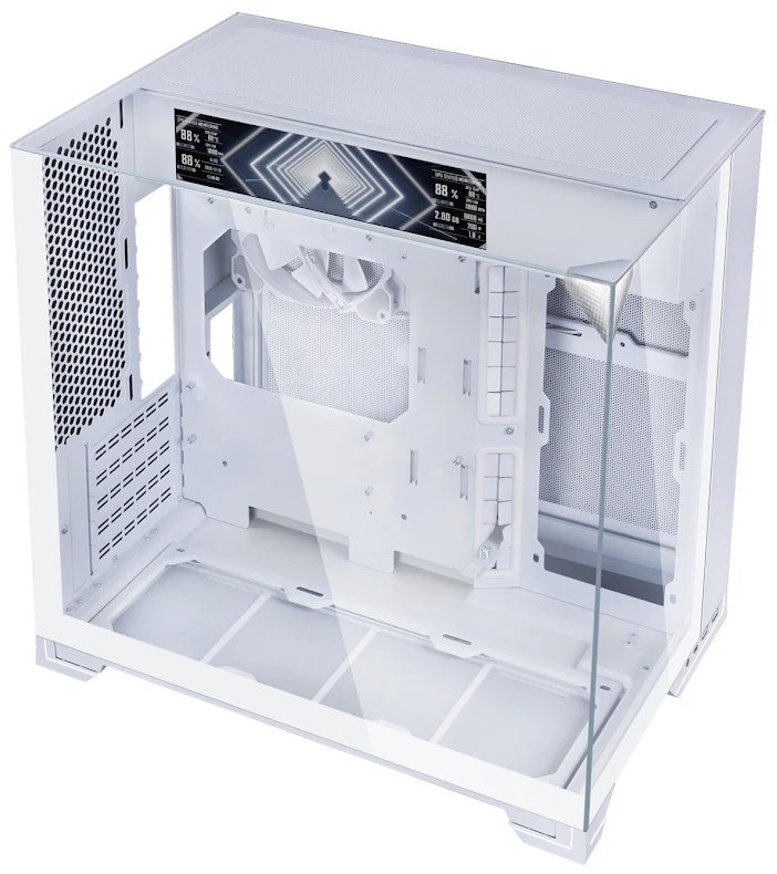 Корпус Lian Li O11 Vision-M Digital (G99.O11VMDW.R0) / White / 9.2" LCD screen / 1 x 140mm PWM Fan / Mini-Tower, TG