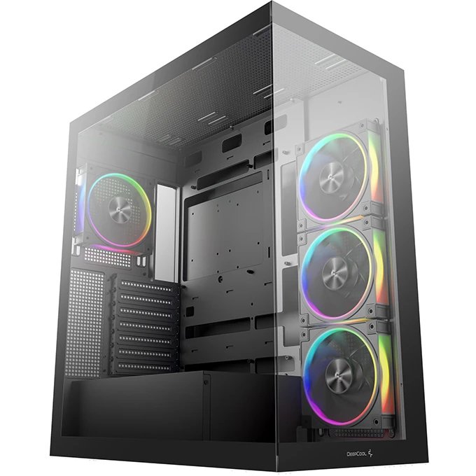 Корпус Deepcool CG580 4F V2 без БП, боковое окно (панорама), 4x120mm ARGB PWM вентилятора, черный, ATX