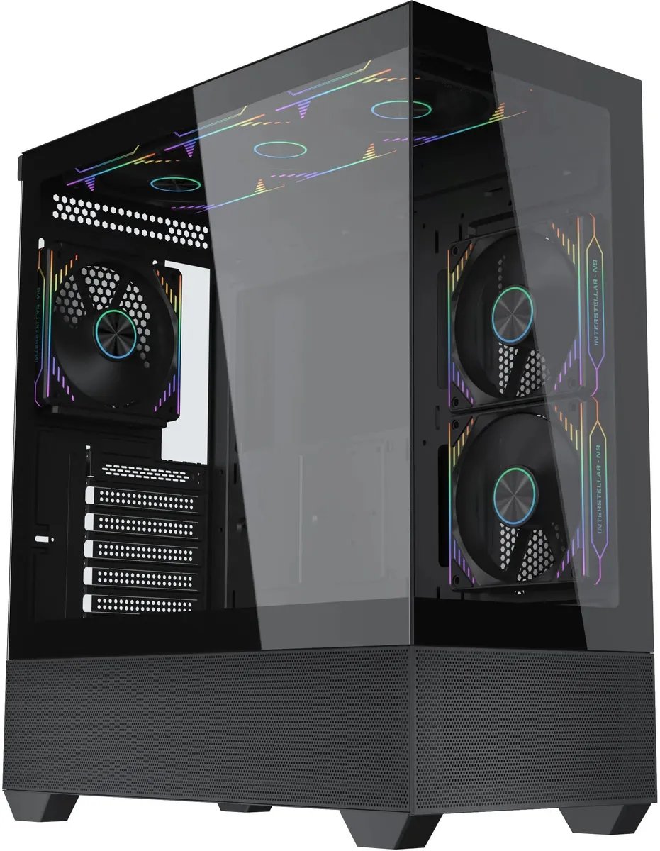 Корпус Accord ACC-EL1B TG, ATX, Midi-Tower, без БП, черный
