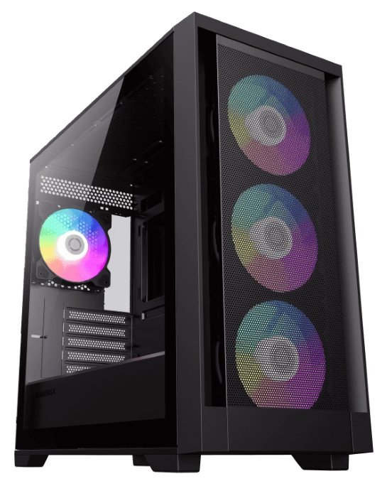 Корпус GameMax Defender MB, mATX, black, w/o psu, w/1xUSB3.0+2xUSB2.0, Combo Audio, w/3x12cm ARGB front fan