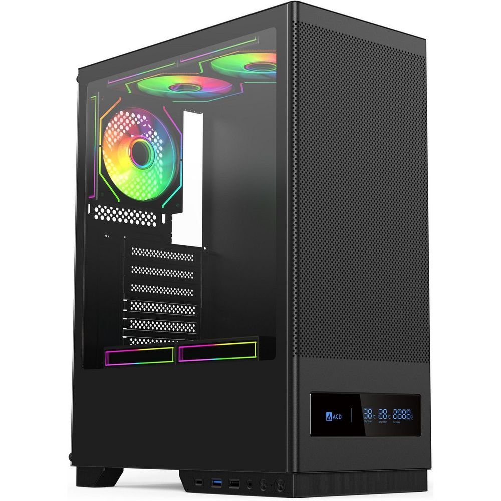 Корпус ACD Citadel 108DB (AH-SI1G0-000) ATX, Type-C + 2 X USB ports + HD audio combo, Mesh, TG, Black