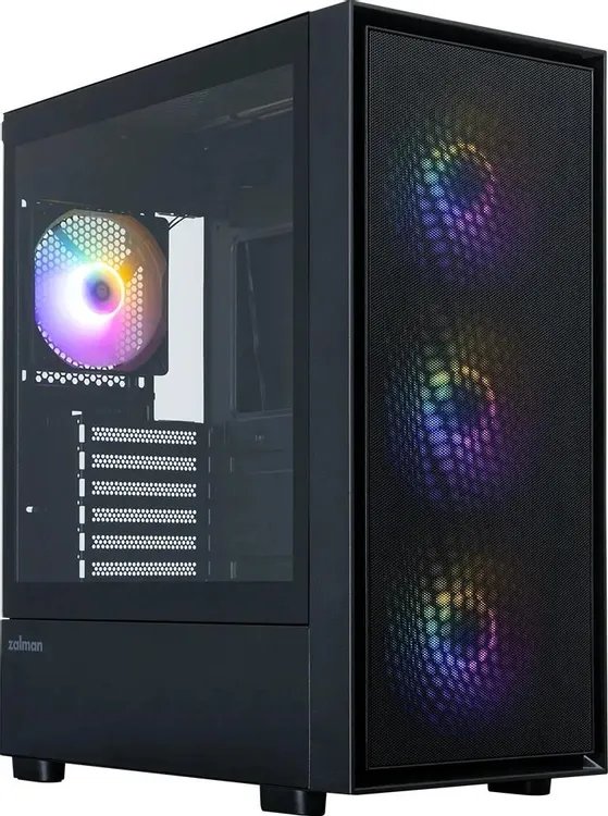 Корпус ZALMAN S6, ATX, Black, Window, 1xCombo (2.5'' or 3.5''), 3x2.5'', 1x3.5'', 1xUSB Type C, 1xUSB3.0, 2xUSB2.0, Front 3x140mm FRGB, Rear 1x120mm