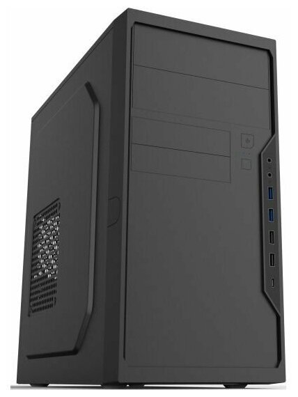 Корпус Foxline FL-733R-FZ450R-U32C-PH mATX case, black, w/PSU 450W 12cm, w/2xUSB2.0, w/1xType-C (USB2.0)