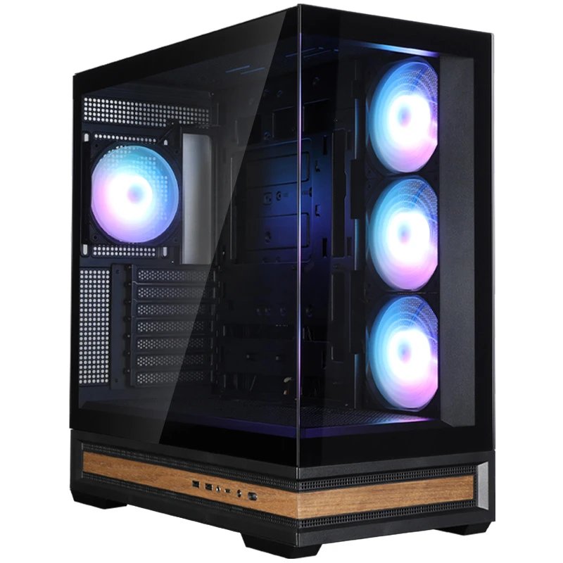 Корпус ZALMAN P40 Namu, ATX, Black, Window, Wooden Element, 2xCombo(2.5” or 3.5”), 1xUSB Type-C, 2xUSB3.0, Side 3x120mm ARGB, Rear 1x120mm ARGB
