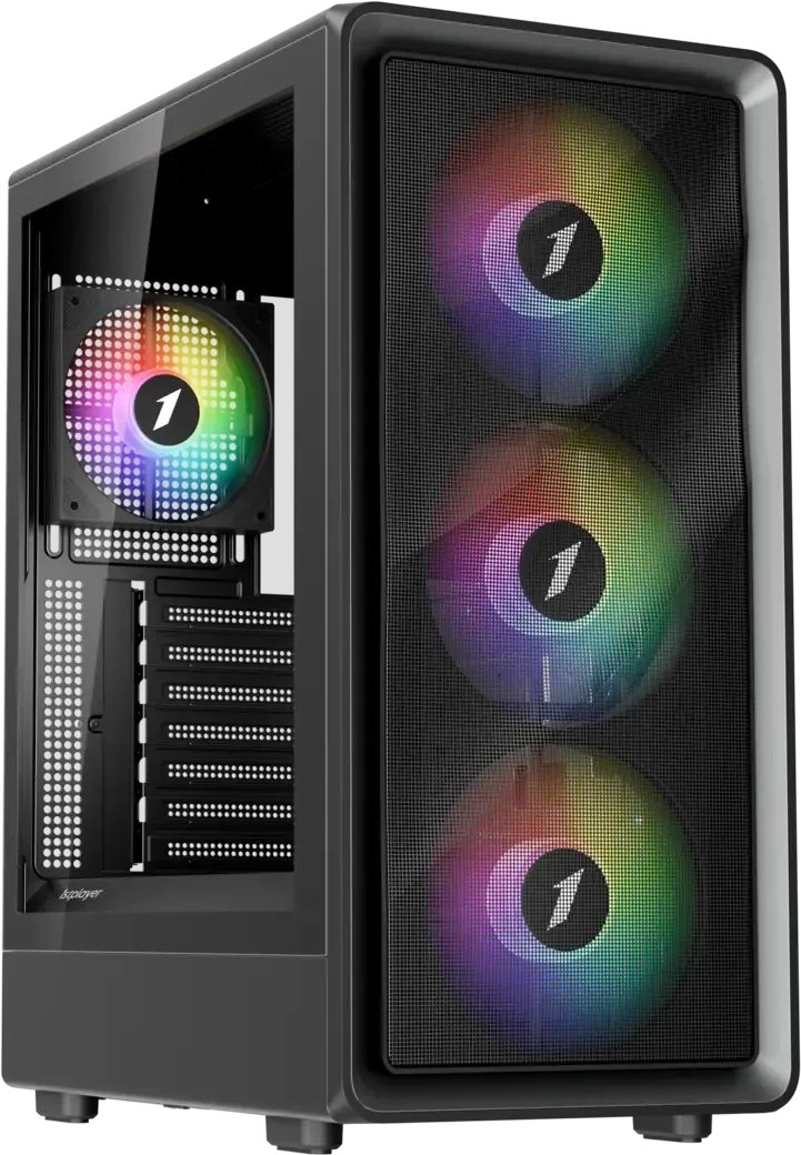 Корпус 1STPLAYER WA7 Black (WA7-BK-3FA7-14-1FA7) / ATX / 3x140mm 1x120mm ARGB fans