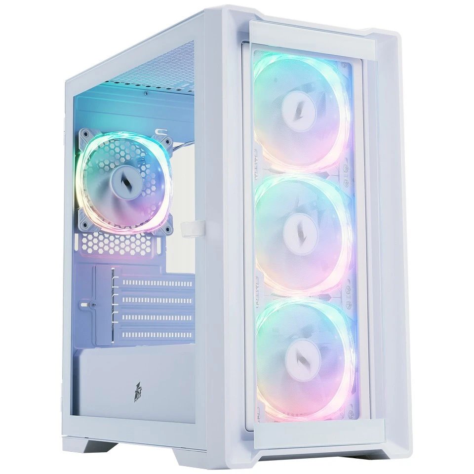 Корпус 1STPLAYER Trilobite T4-G Glass ARGB White (T4-G-WH-4FS7-W) / mATX / 4x120mm ARGB fans