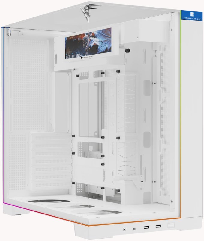 Корпус Thermalright TR-A70 Vision White (TRA70VW) / TG / ARGB Strip / 9.16'' LCD screen / USB Type-C / W/O fans / ATX