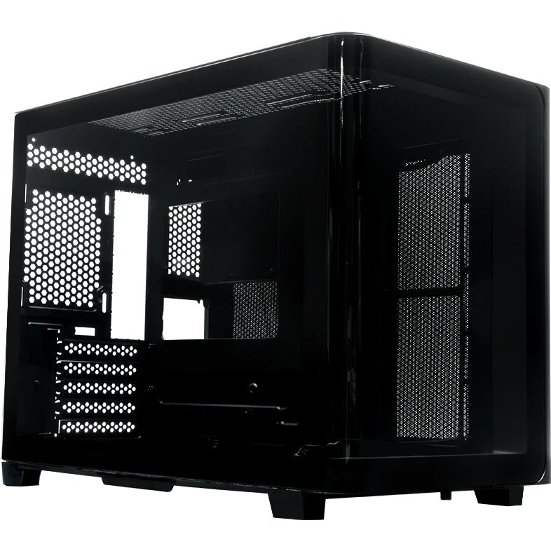Корпус XASTRA QR600M 0F-UC (QR600M-0F-UC-L) Black mATX/Aquarium/Curve Glass /Led Strip/No fans/Type-C