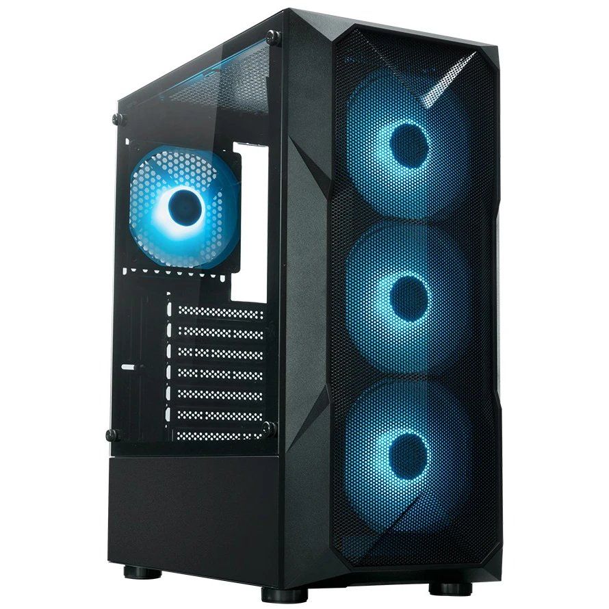 Корпус XASTRA A304 4ARGB Black (A304-4FC12A) ATX/Mesh/half-size TG/4x120mm ARGB FC fans
