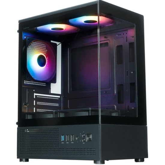 Корпус XASTRA Q300M 5ARGB-C6 Black (Q300M-5FC12A-C6) mATX/Aquarium/Screewless/ 5x120mm ARGB PWM FC fans/Argb+PWM Hub 6port
