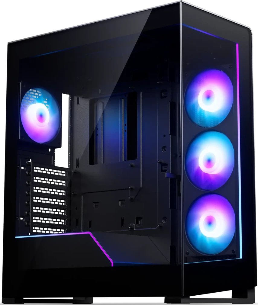 Корпус PHANTEKS NV5X Black (PH-NV523X_DBK01), Digtial RGB Lighting, 1x360mm+1x120mm ARGB Fan, TG, Mid-Tower