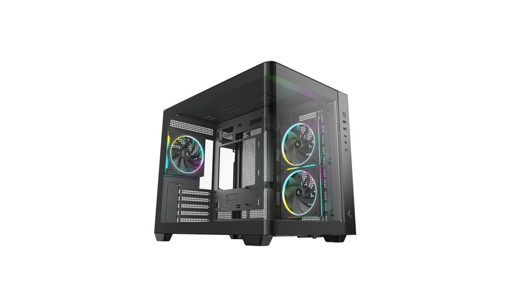 Корпус Deepcool CG330U 3F, TG (aquarium), 3x120mm ARGB Fan, mini-ITX, mATX, черный