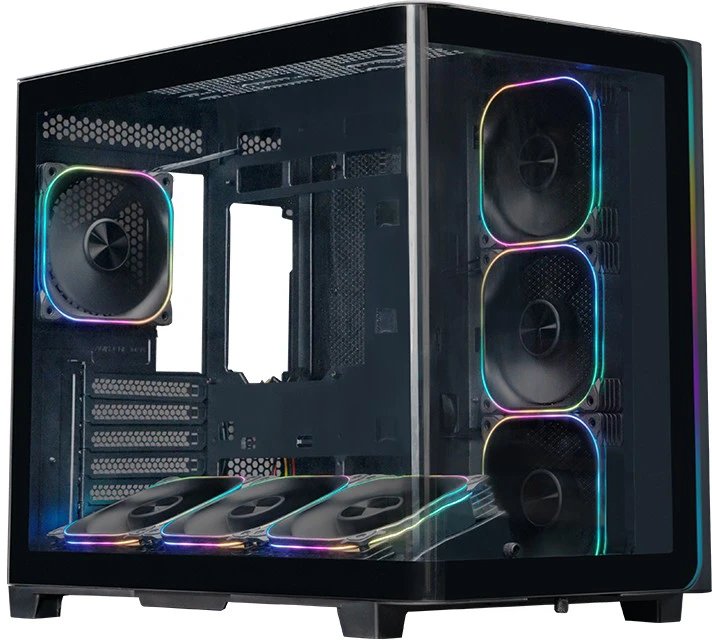 Корпус XASTRA QR600 7ARGB-FG-C10-UC Black (QR600-7FG12A-C10-UC-L)ATX/Aquar/Curve Glass/Led Strip/7x120mm ARGB PWM FG fans/Argb+PWM HUB 10port/Type-C